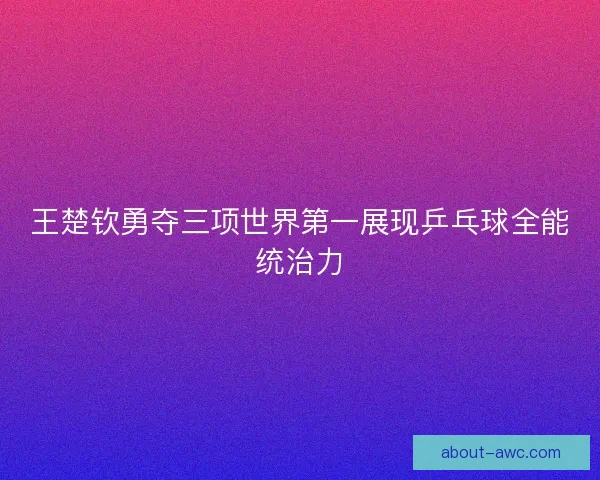 王楚钦勇夺三项世界第一展现乒乓球全能统治力