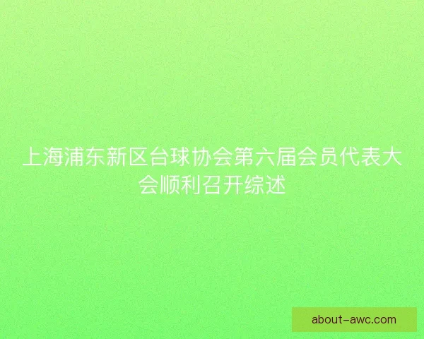 上海浦东新区台球协会第六届会员代表大会顺利召开综述