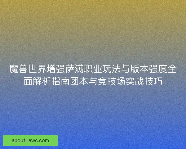 魔兽世界增强萨满职业玩法与版本强度全面解析指南团本与竞技场实战技巧